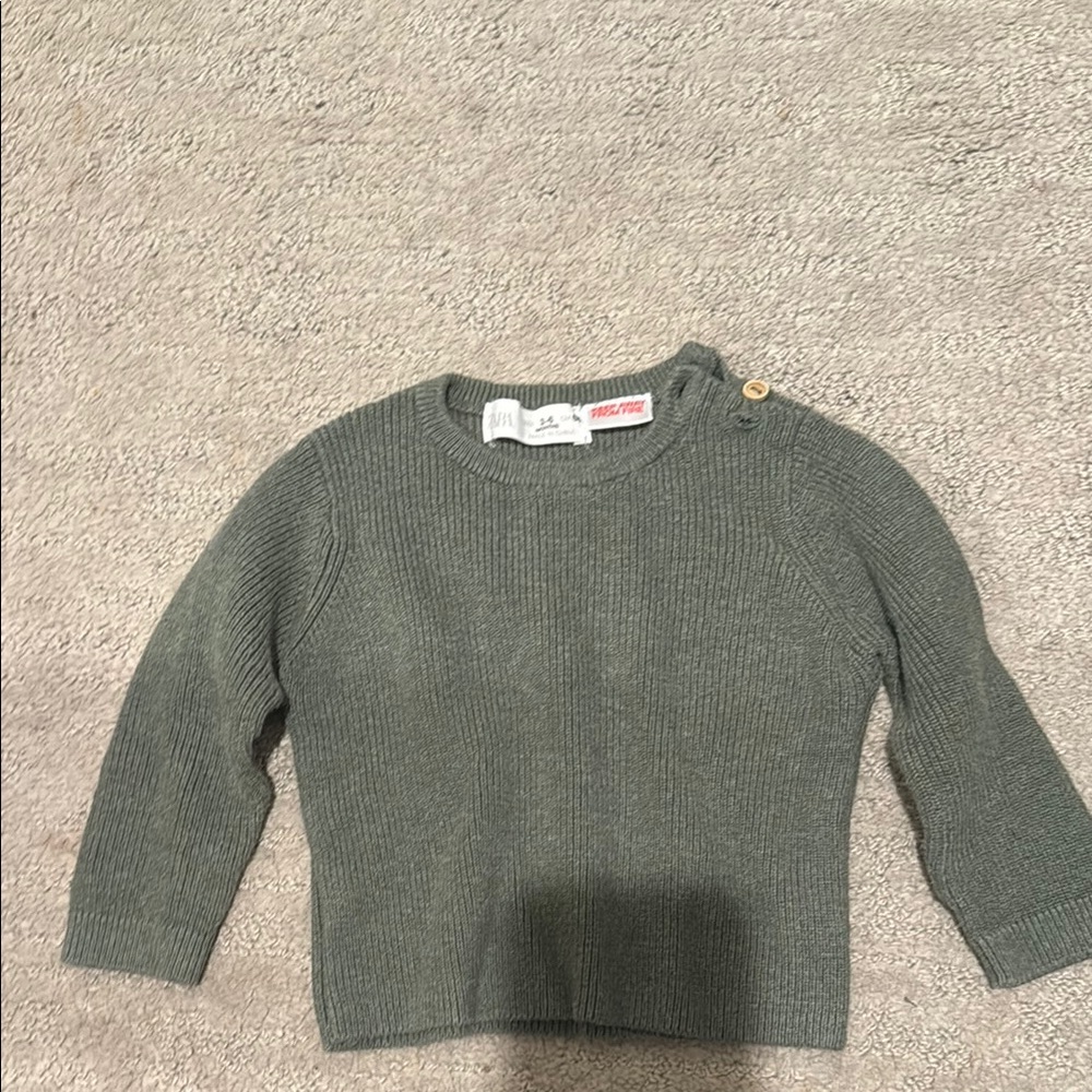Gray Button-Detail Sweater